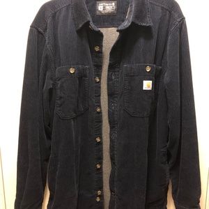 Carhartt Men's Loose Fit Heavyweight Corduroy Jersey-Lined Long-Sleeve Shirt